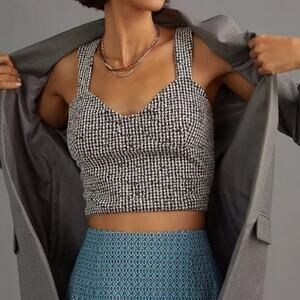 Anthropologie Black and White Crop Top